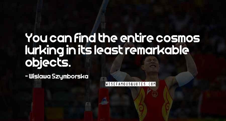 Wislawa Szymborska Quotes: You can find the entire cosmos lurking in its least remarkable objects.