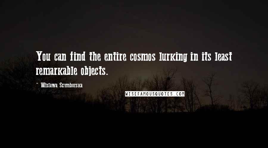 Wislawa Szymborska Quotes: You can find the entire cosmos lurking in its least remarkable objects.