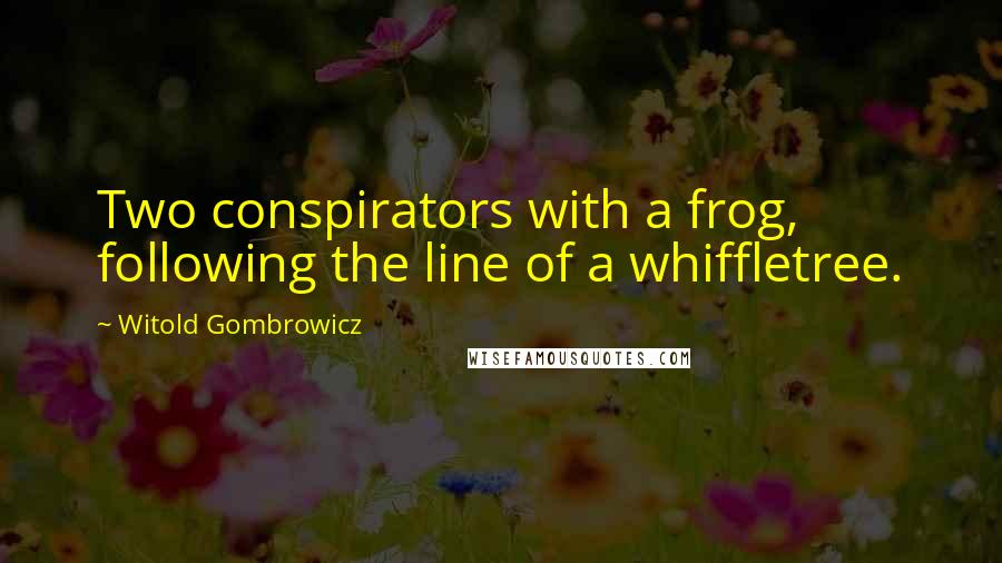 Witold Gombrowicz Quotes: Two conspirators with a frog, following the line of a whiffletree.