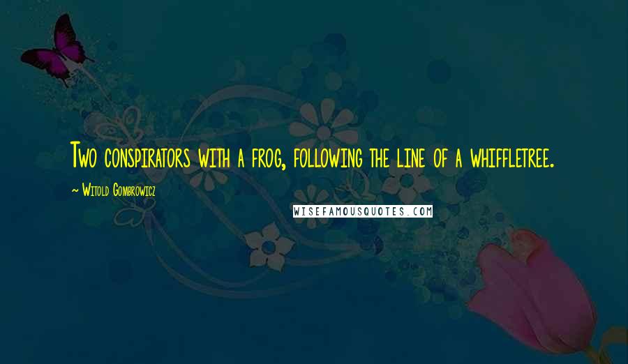 Witold Gombrowicz Quotes: Two conspirators with a frog, following the line of a whiffletree.