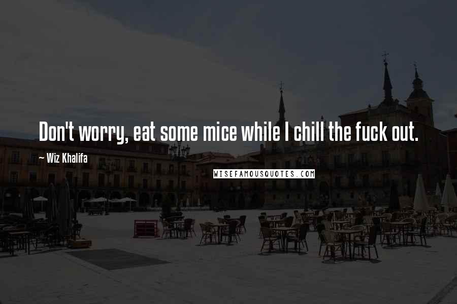 Wiz Khalifa Quotes: Don't worry, eat some mice while I chill the fuck out.