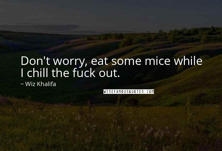 Wiz Khalifa Quotes: Don't worry, eat some mice while I chill the fuck out.