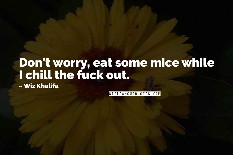 Wiz Khalifa Quotes: Don't worry, eat some mice while I chill the fuck out.