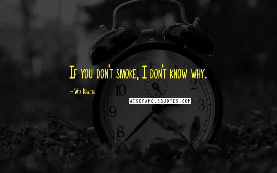 Wiz Khalifa Quotes: If you don't smoke, I don't know why.