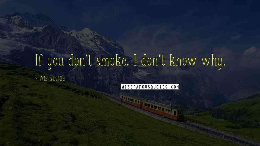 Wiz Khalifa Quotes: If you don't smoke, I don't know why.