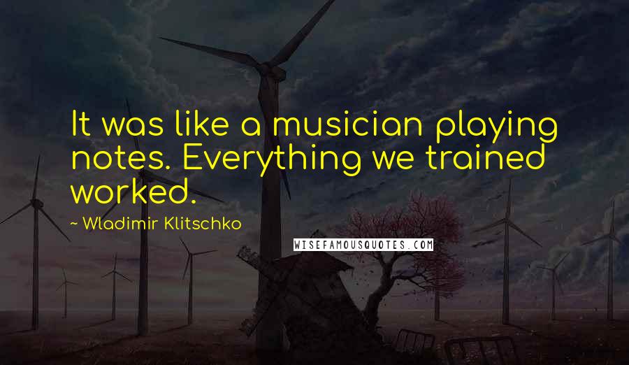 Wladimir Klitschko Quotes: It was like a musician playing notes. Everything we trained worked.