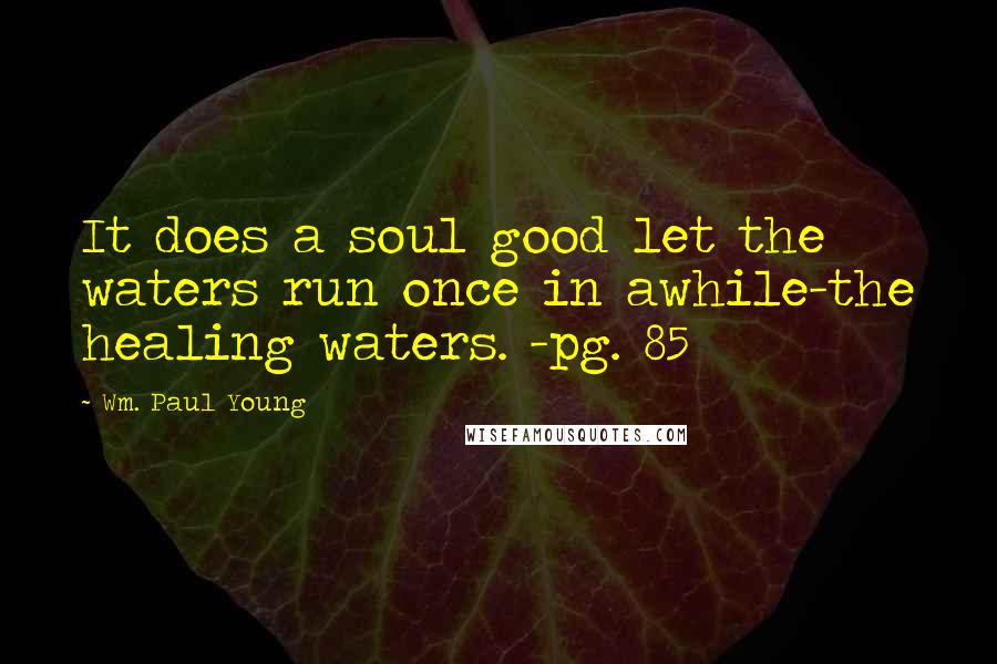 Wm. Paul Young Quotes: It does a soul good let the waters run once in awhile-the healing waters. -pg. 85