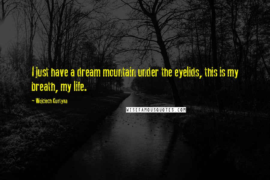 Wojciech Kurtyka Quotes: I just have a dream mountain under the eyelids, this is my breath, my life.