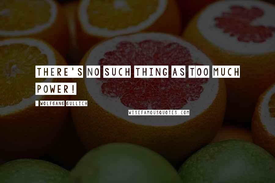 Wolfgang Gullich Quotes: There's no such thing as too much power!