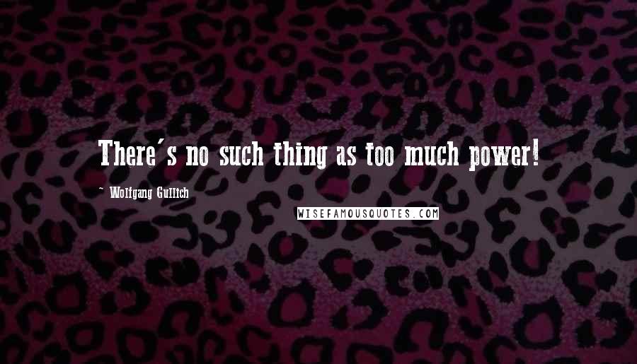 Wolfgang Gullich Quotes: There's no such thing as too much power!