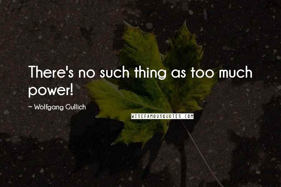 Wolfgang Gullich Quotes: There's no such thing as too much power!