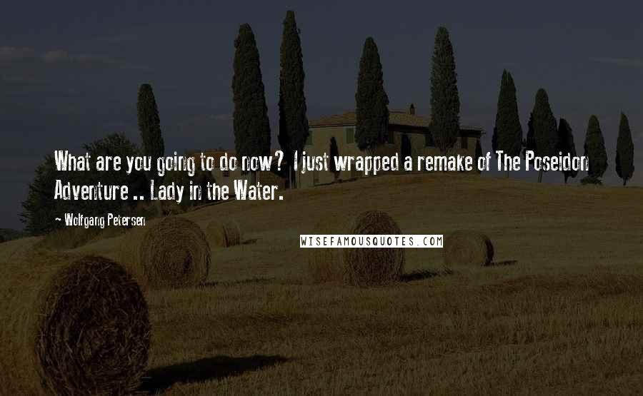 Wolfgang Petersen Quotes: What are you going to do now? I just wrapped a remake of The Poseidon Adventure .. Lady in the Water.