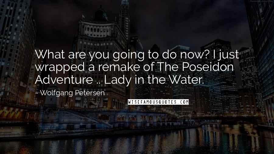 Wolfgang Petersen Quotes: What are you going to do now? I just wrapped a remake of The Poseidon Adventure .. Lady in the Water.