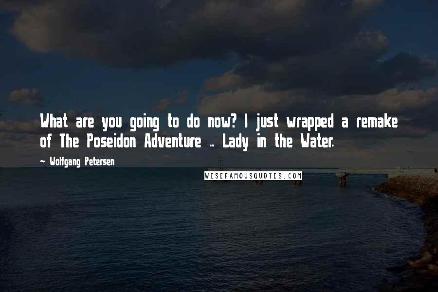 Wolfgang Petersen Quotes: What are you going to do now? I just wrapped a remake of The Poseidon Adventure .. Lady in the Water.