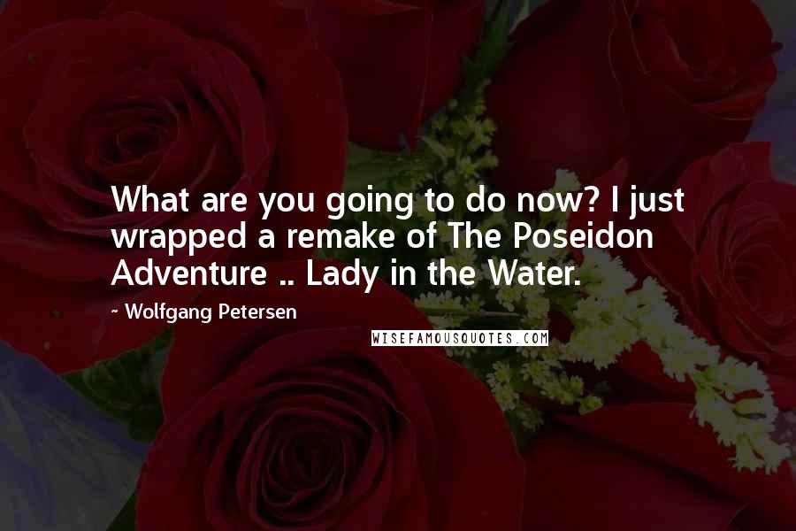 Wolfgang Petersen Quotes: What are you going to do now? I just wrapped a remake of The Poseidon Adventure .. Lady in the Water.