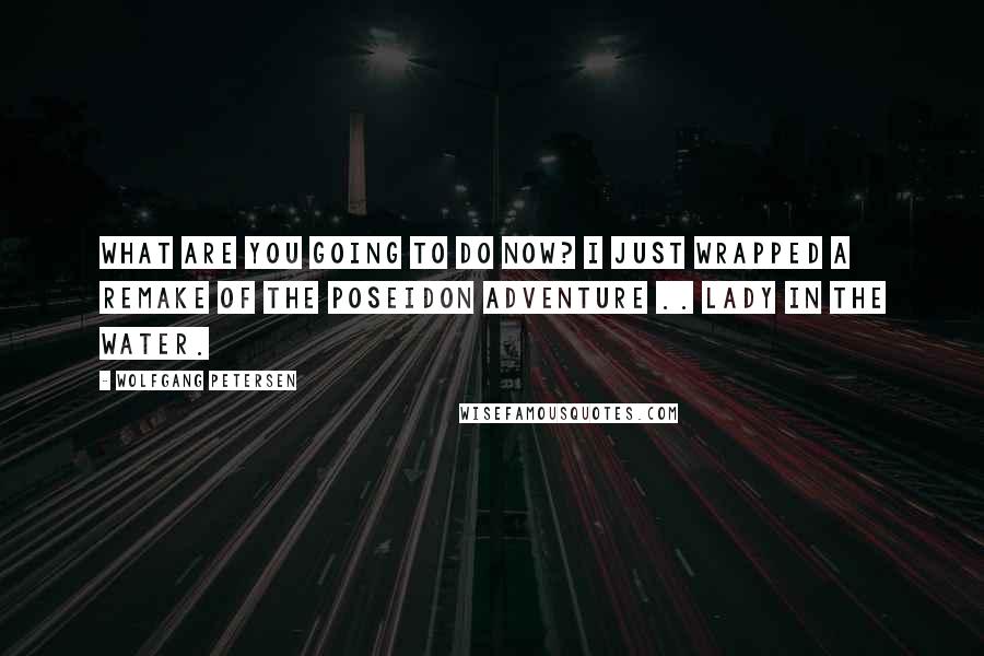 Wolfgang Petersen Quotes: What are you going to do now? I just wrapped a remake of The Poseidon Adventure .. Lady in the Water.
