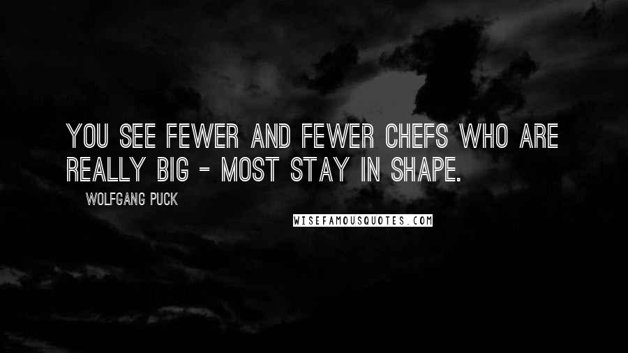 Wolfgang Puck Quotes: You see fewer and fewer chefs who are really big - most stay in shape.