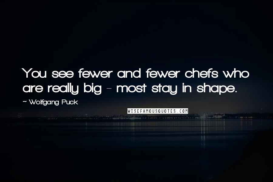 Wolfgang Puck Quotes: You see fewer and fewer chefs who are really big - most stay in shape.