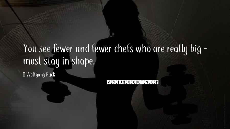 Wolfgang Puck Quotes: You see fewer and fewer chefs who are really big - most stay in shape.