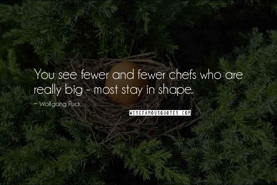 Wolfgang Puck Quotes: You see fewer and fewer chefs who are really big - most stay in shape.