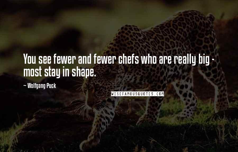 Wolfgang Puck Quotes: You see fewer and fewer chefs who are really big - most stay in shape.