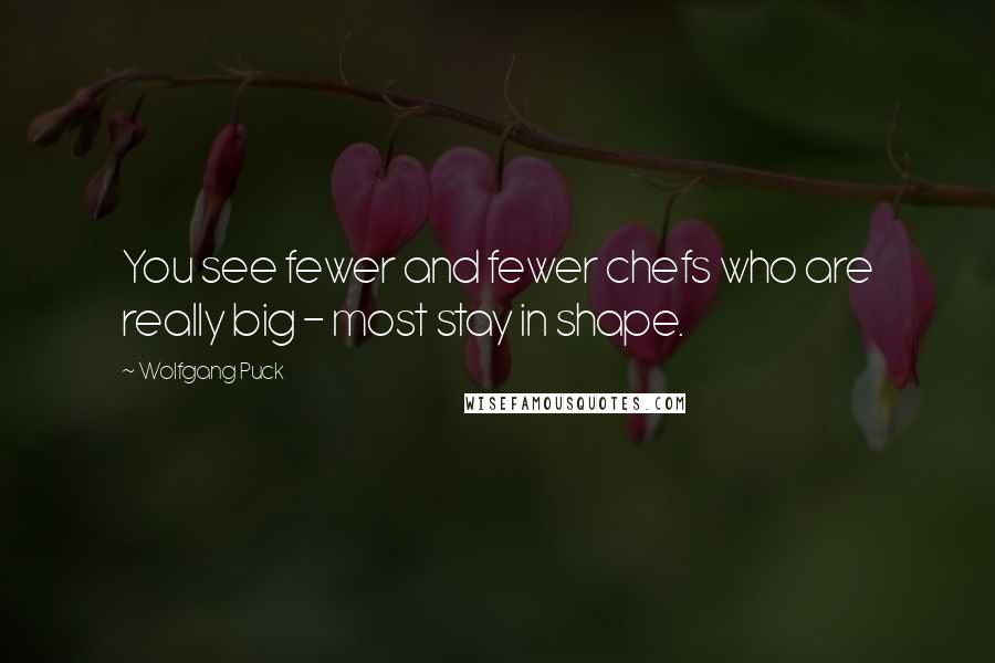 Wolfgang Puck Quotes: You see fewer and fewer chefs who are really big - most stay in shape.