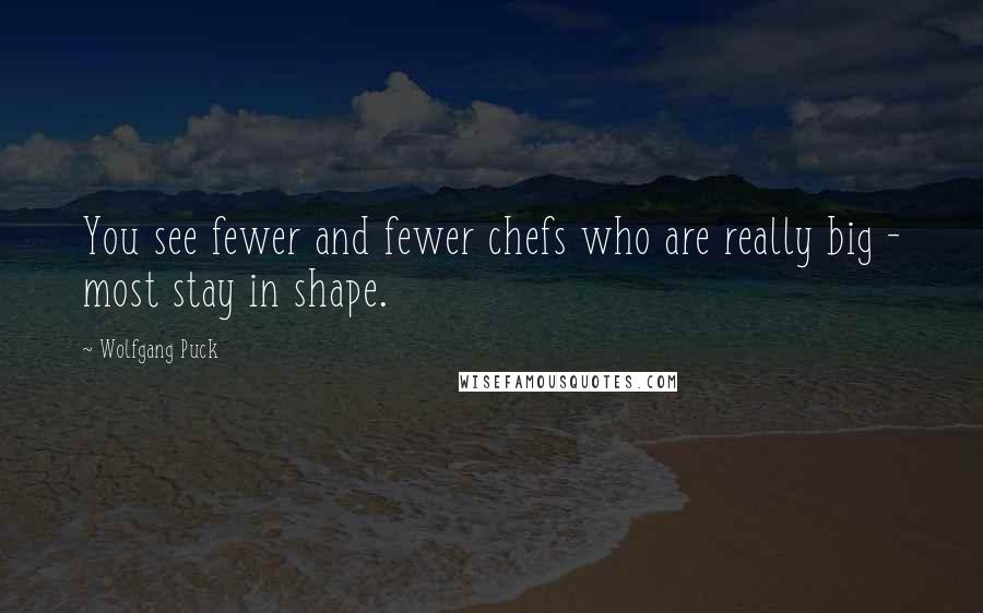 Wolfgang Puck Quotes: You see fewer and fewer chefs who are really big - most stay in shape.
