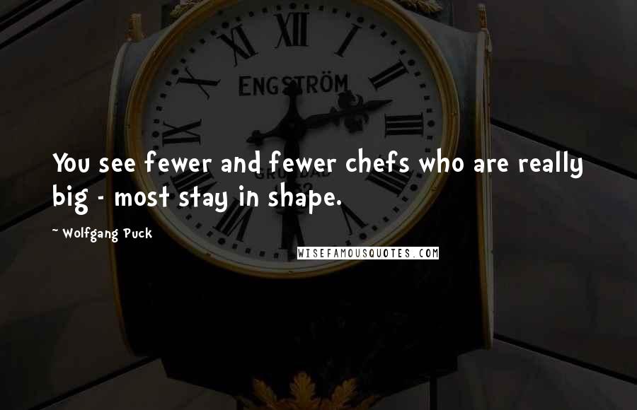 Wolfgang Puck Quotes: You see fewer and fewer chefs who are really big - most stay in shape.