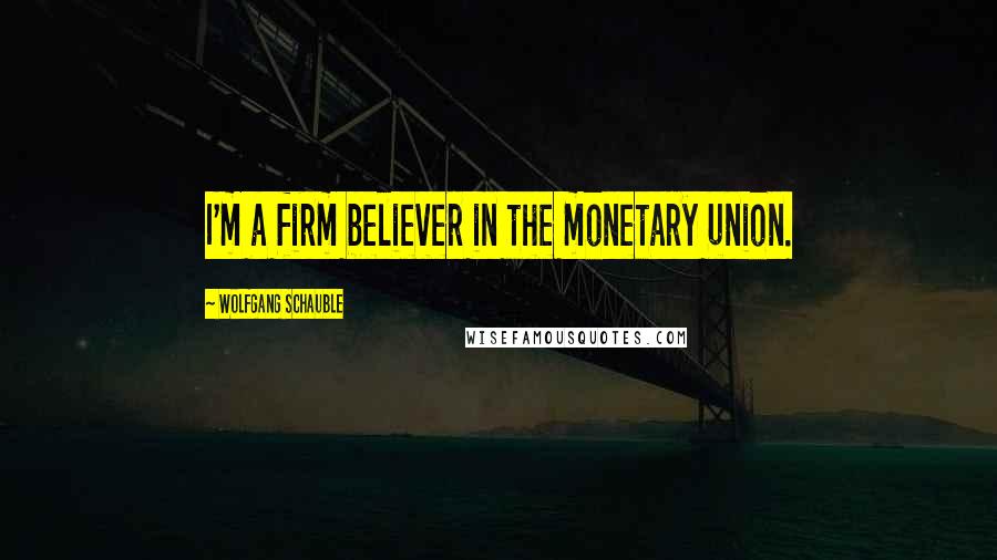 Wolfgang Schauble Quotes: I'm a firm believer in the monetary union.