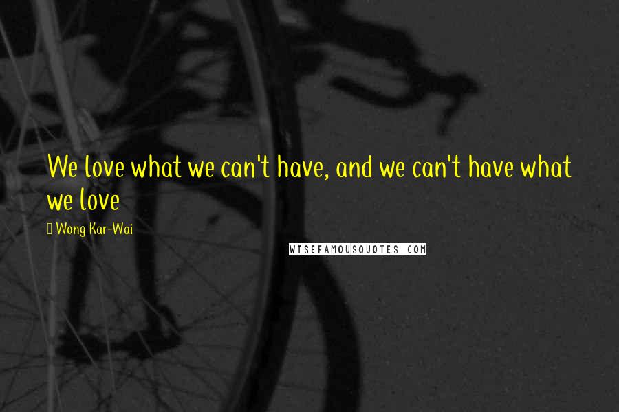 Wong Kar-Wai Quotes: We love what we can't have, and we can't have what we love