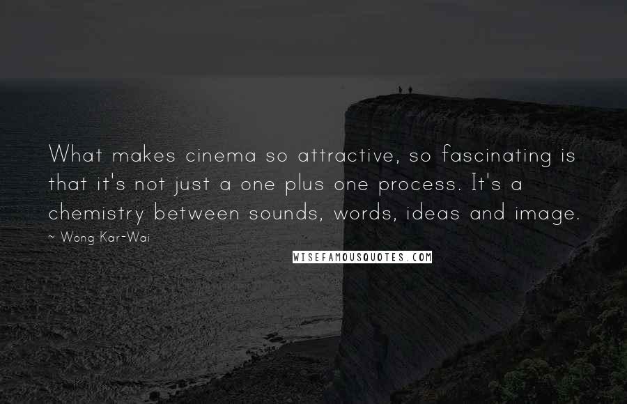 Wong Kar-Wai Quotes: What makes cinema so attractive, so fascinating is that it's not just a one plus one process. It's a chemistry between sounds, words, ideas and image.