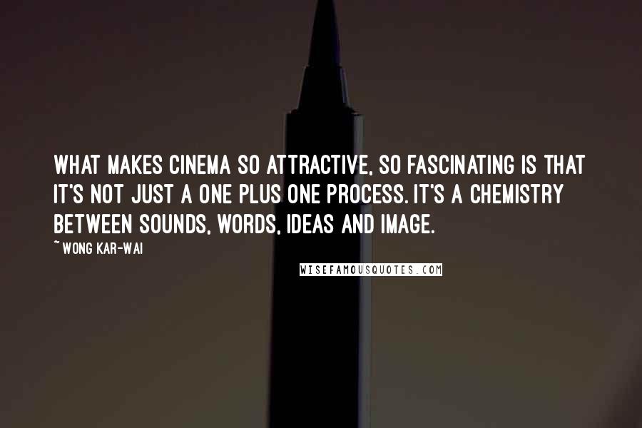 Wong Kar-Wai Quotes: What makes cinema so attractive, so fascinating is that it's not just a one plus one process. It's a chemistry between sounds, words, ideas and image.