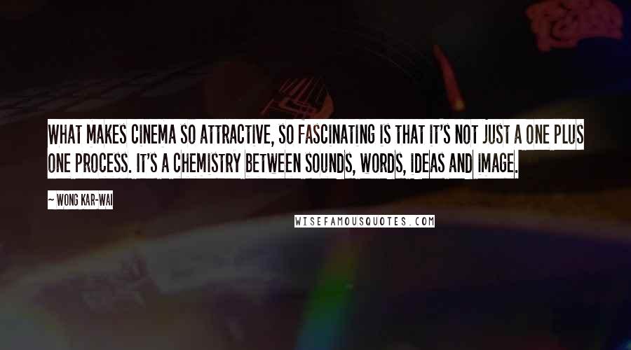 Wong Kar-Wai Quotes: What makes cinema so attractive, so fascinating is that it's not just a one plus one process. It's a chemistry between sounds, words, ideas and image.