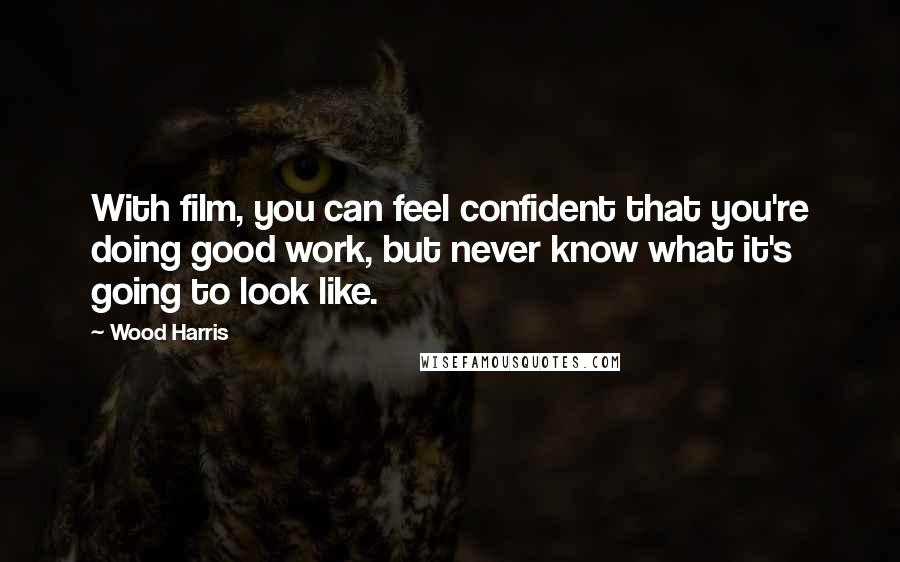 Wood Harris Quotes: With film, you can feel confident that you're doing good work, but never know what it's going to look like.