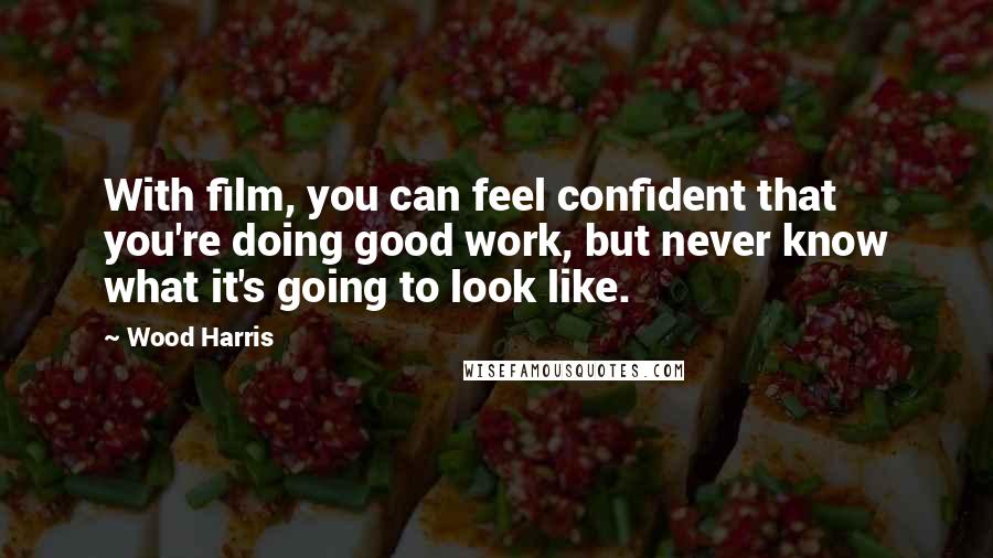 Wood Harris Quotes: With film, you can feel confident that you're doing good work, but never know what it's going to look like.