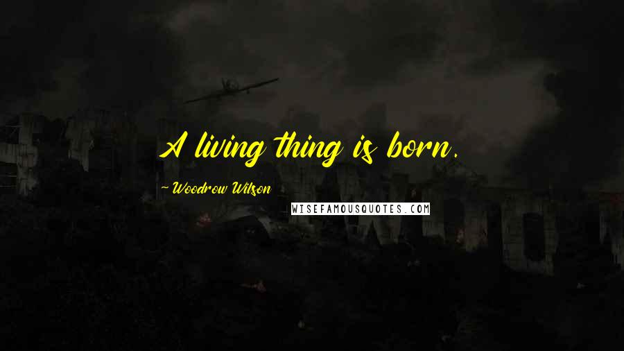 Woodrow Wilson Quotes: A living thing is born.