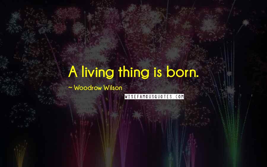 Woodrow Wilson Quotes: A living thing is born.