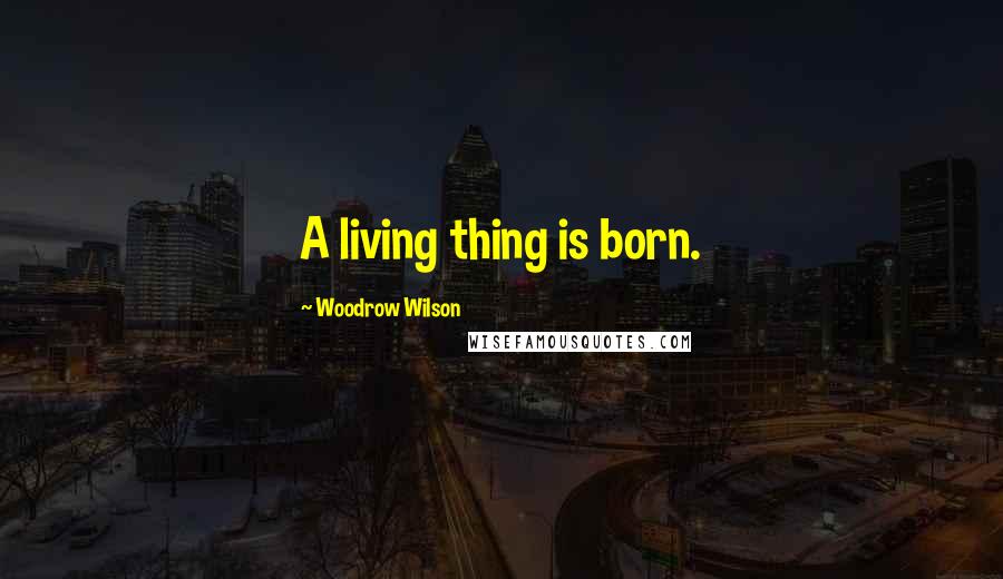 Woodrow Wilson Quotes: A living thing is born.