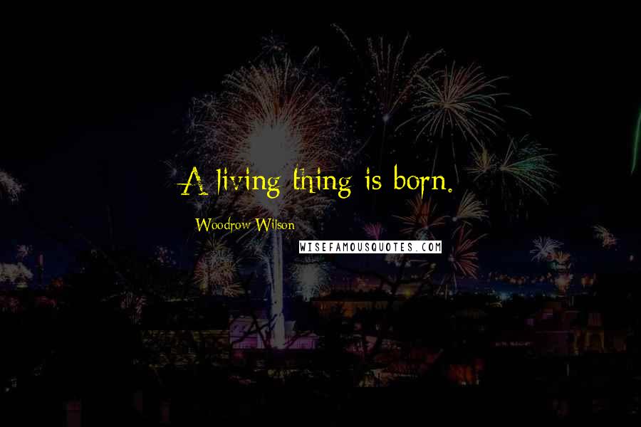Woodrow Wilson Quotes: A living thing is born.