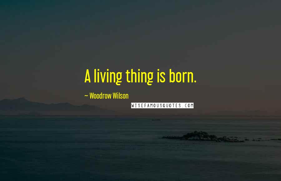 Woodrow Wilson Quotes: A living thing is born.