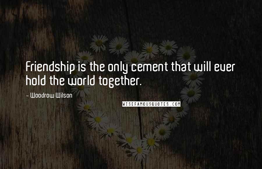 Woodrow Wilson Quotes: Friendship is the only cement that will ever hold the world together.