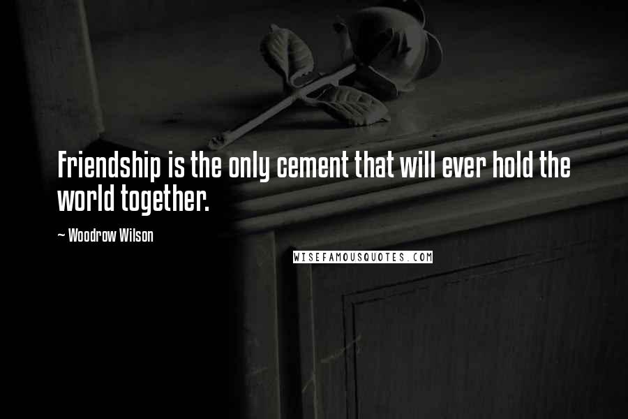 Woodrow Wilson Quotes: Friendship is the only cement that will ever hold the world together.