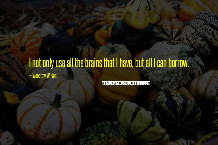 Woodrow Wilson Quotes: I not only use all the brains that I have, but all I can borrow.