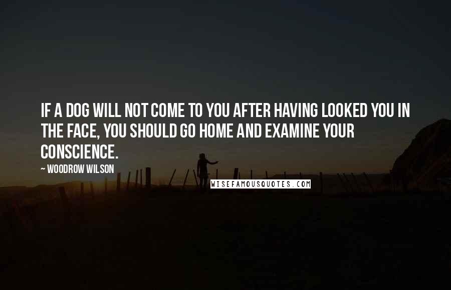 Woodrow Wilson Quotes: If a dog will not come to you after having looked you in the face, you should go home and examine your conscience.