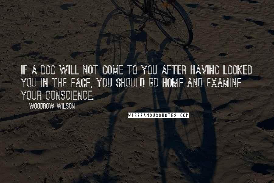 Woodrow Wilson Quotes: If a dog will not come to you after having looked you in the face, you should go home and examine your conscience.