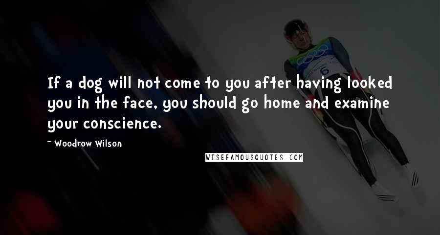 Woodrow Wilson Quotes: If a dog will not come to you after having looked you in the face, you should go home and examine your conscience.