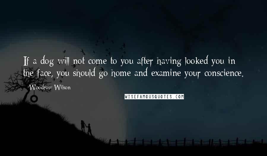 Woodrow Wilson Quotes: If a dog will not come to you after having looked you in the face, you should go home and examine your conscience.