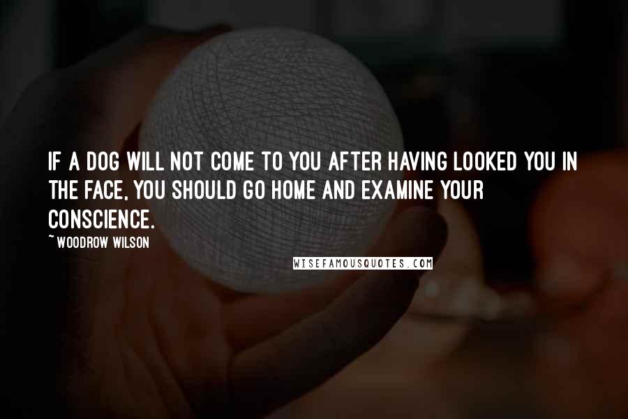 Woodrow Wilson Quotes: If a dog will not come to you after having looked you in the face, you should go home and examine your conscience.