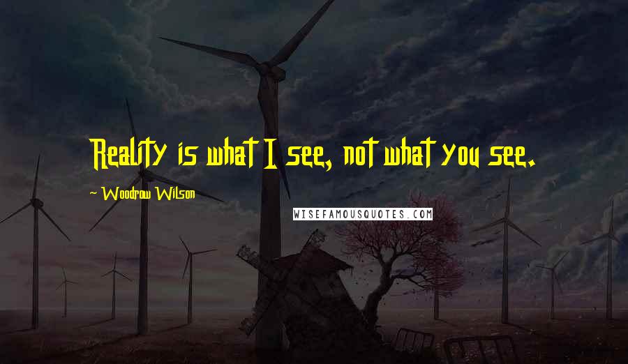 Woodrow Wilson Quotes: Reality is what I see, not what you see.