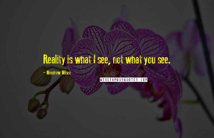 Woodrow Wilson Quotes: Reality is what I see, not what you see.